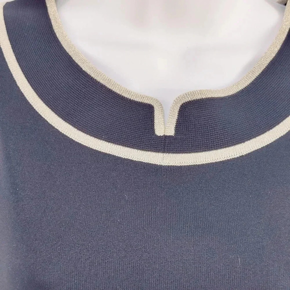 Misook luxury knit black sheath dress with gold neckline accents size small - Picture 9 of 12